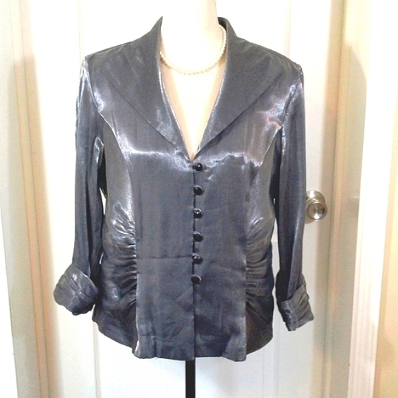 Ell Jay Tops - Ell Jay Collection Women's Silver Top Size 14